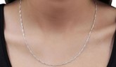 Italian Silver Singapore Twisted Chain Necklace